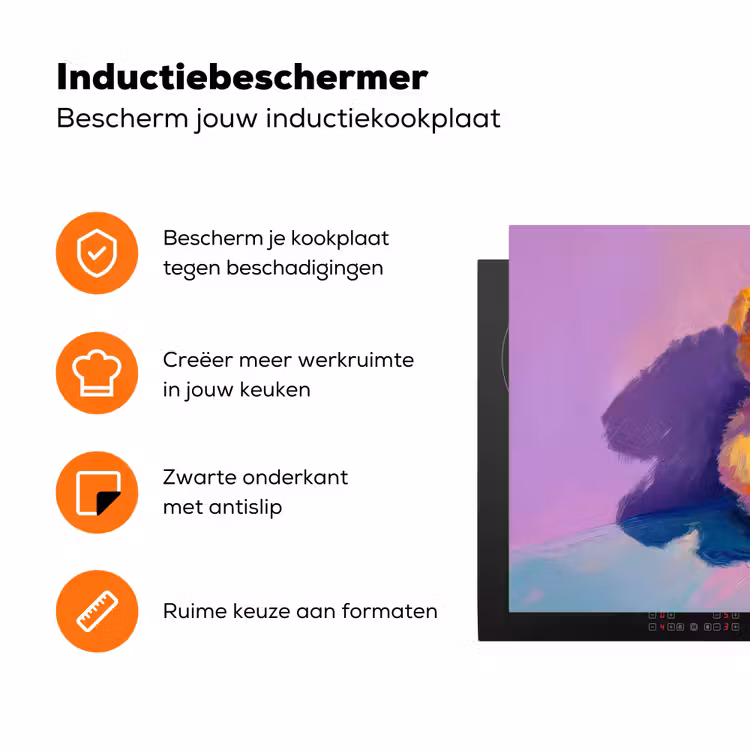 Teddybeer - Schaduw - Penseelstreken - Paars Inductie beschermer vinyl 3mm klein -zzzzzzz-td-ups