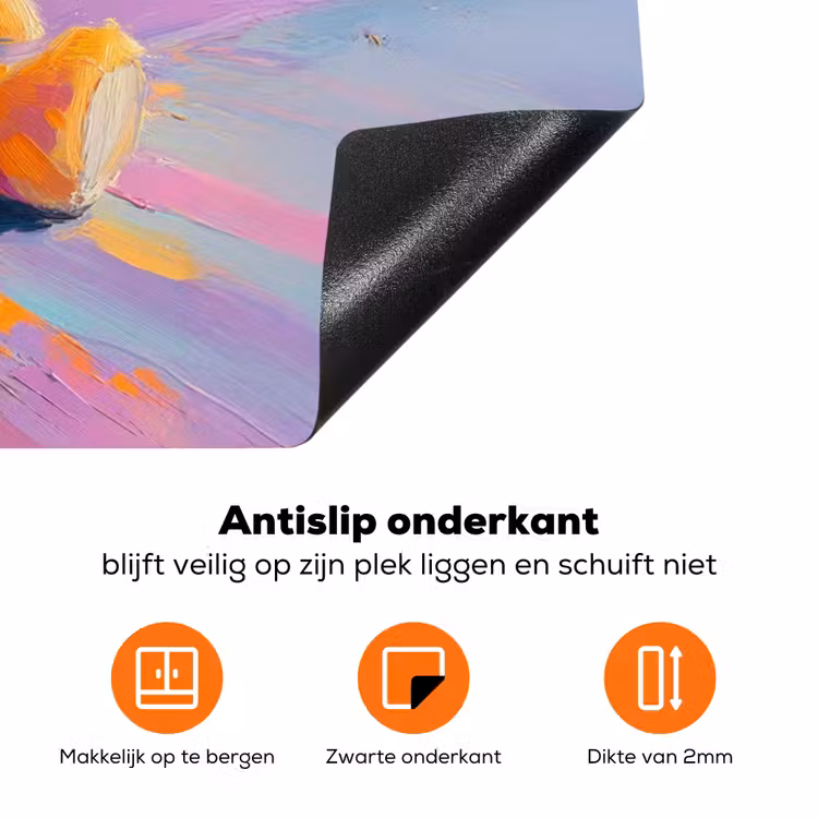 Teddybeer - Schaduw - Penseelstreken - Paars Inductie beschermer vinyl 3mm klein -zzzzzzz-td-onderkant