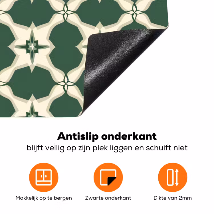 Tegel - Klassiek - Groen Inductie beschermer vinyl 3mm klein 276 -zzzzzzz-td-onderkant