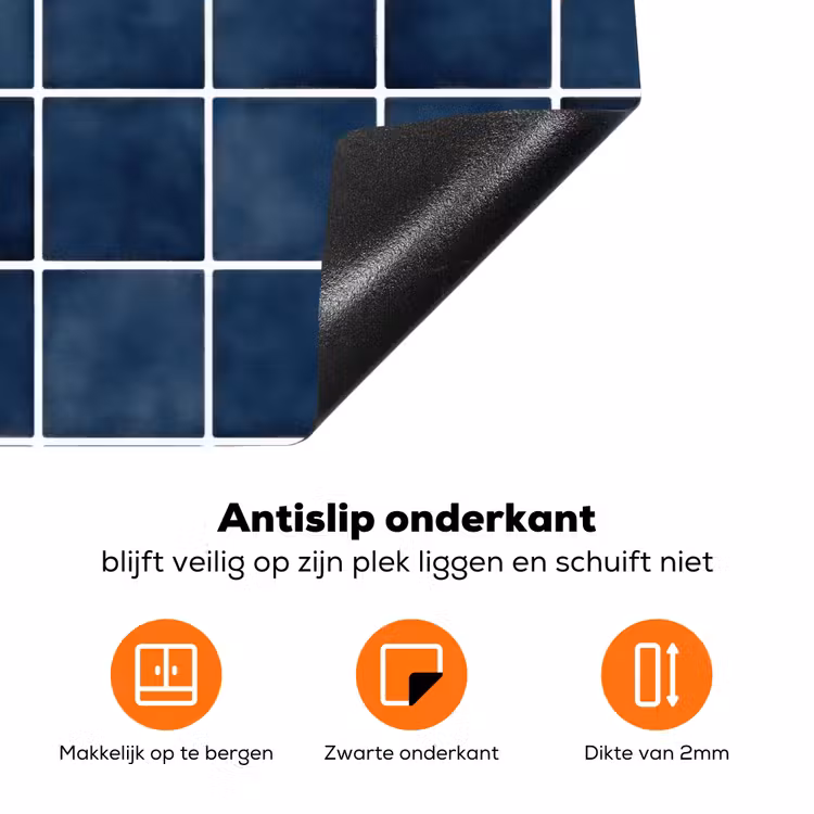 Tegel - Modern - Blauw Inductie beschermer vinyl 3mm klein 276 -zzzzzzz-td-onderkant