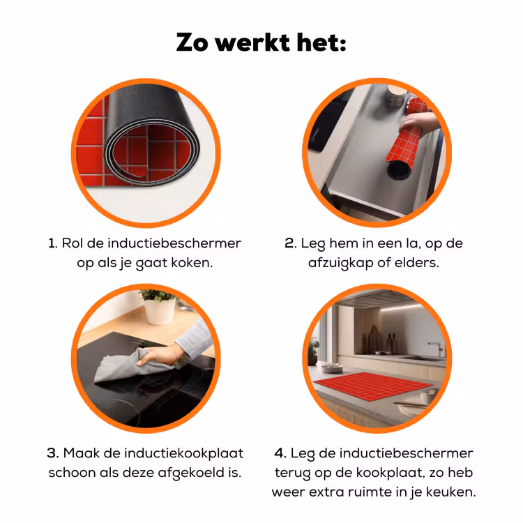 Tegel - Patroon - Kersen - Rood Inductie beschermer vinyl 3mm klein 276 -zzzzzzz-td-werking