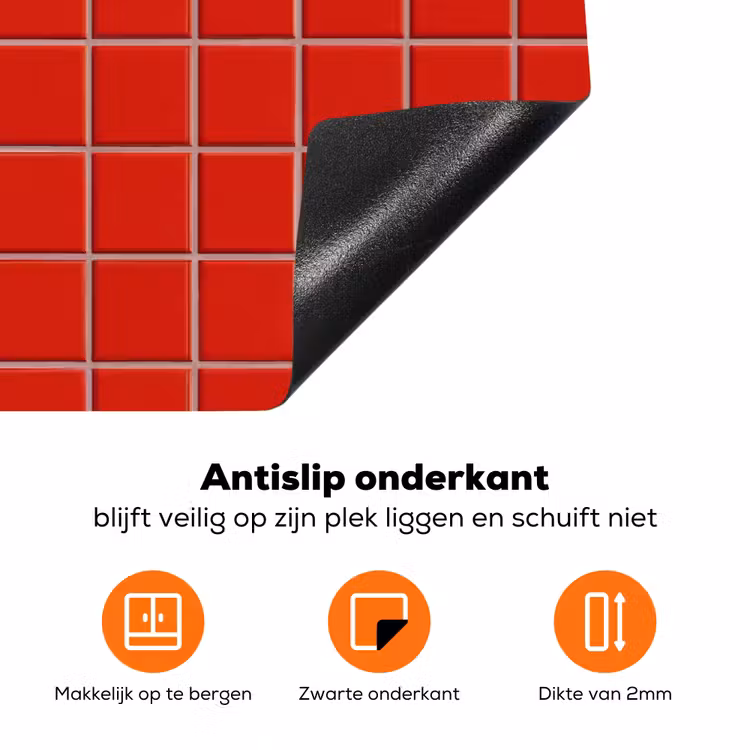 Tegel - Patroon - Kersen - Rood Inductie beschermer vinyl 3mm klein 276 -zzzzzzz-td-onderkant