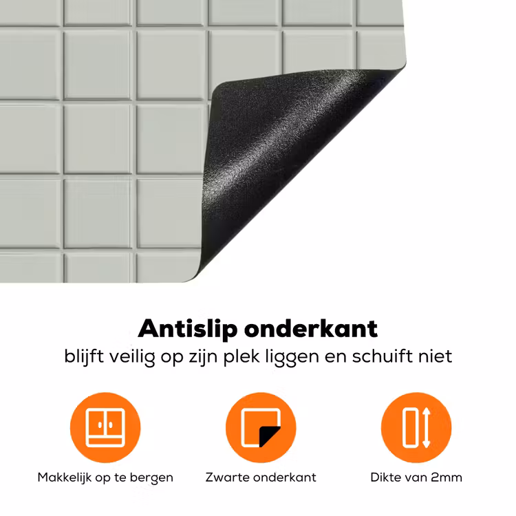 Tegel - Patroon - Lichtgroen Inductie beschermer vinyl 3mm klein 276 -zzzzzzz-td-onderkant