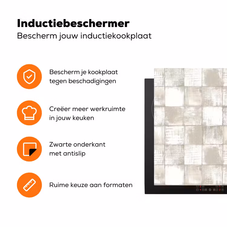Tegel - Patroon - Verweerd Inductie beschermer vinyl 3mm klein 276 -zzzzzzz-td-ups