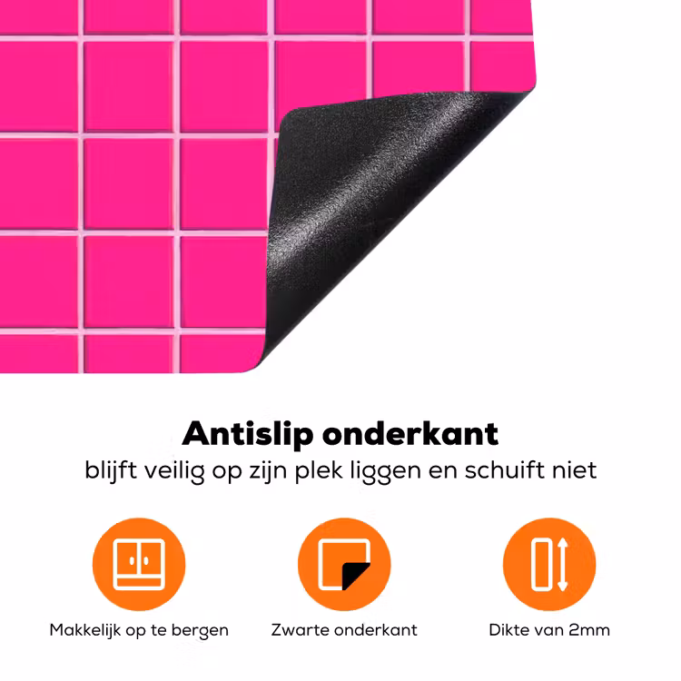 Tegels - Vierkant - Fuchsia Inductie beschermer vinyl 3mm klein 276 -zzzzzzz-td-onderkant