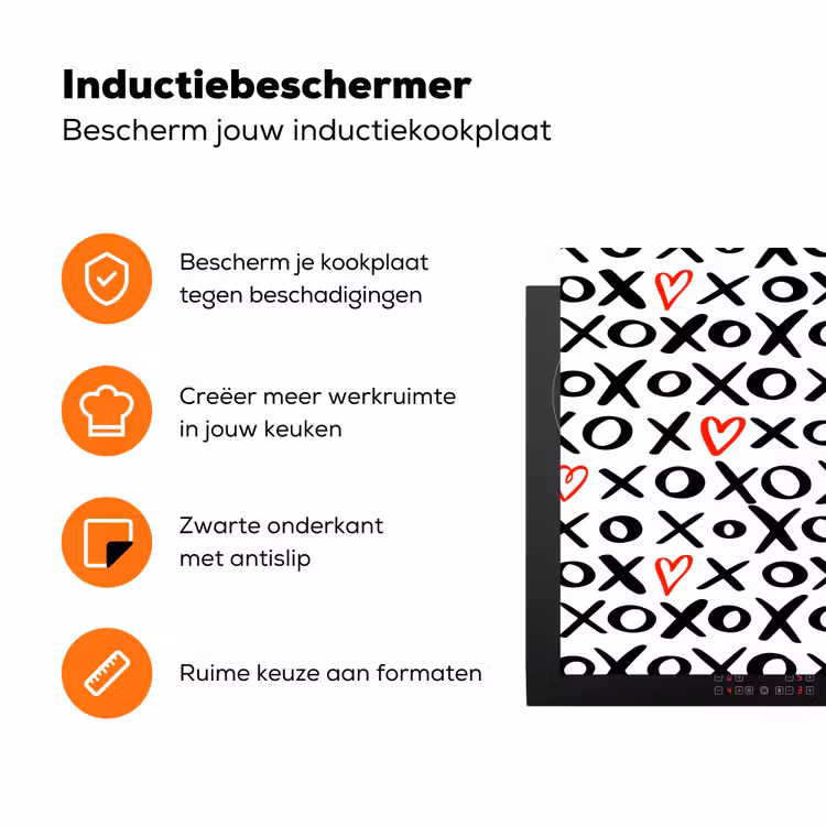 Tekens - Harten - Rood Inductie beschermer vinyl 3mm klein 276 -zzzzzzz-td-ups