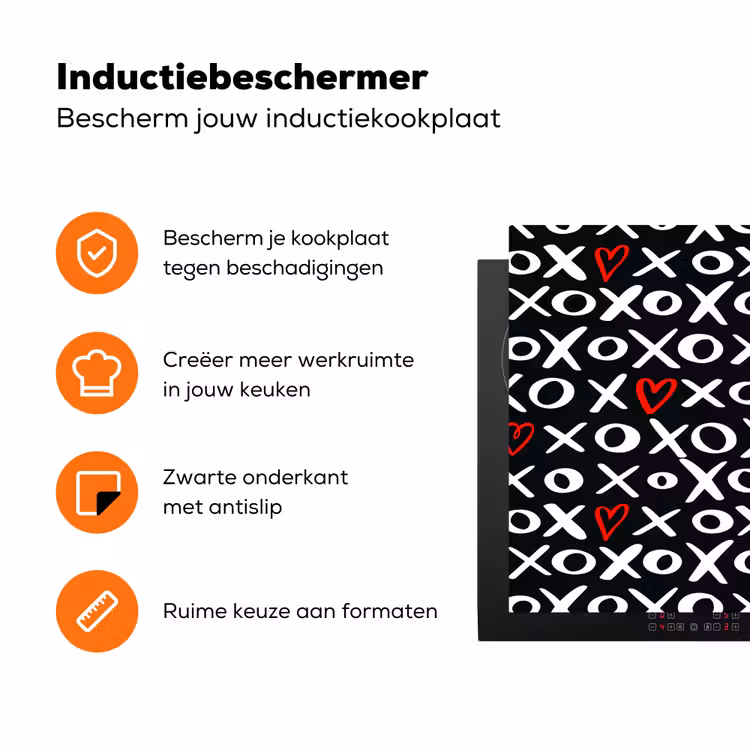 Tekens - Wit - Zwart Inductie beschermer vinyl 3mm klein 276 -zzzzzzz-td-ups