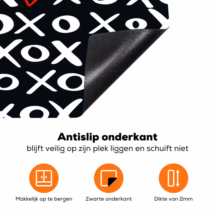 Tekens - Wit - Zwart Inductie beschermer vinyl 3mm klein 276 -zzzzzzz-td-onderkant