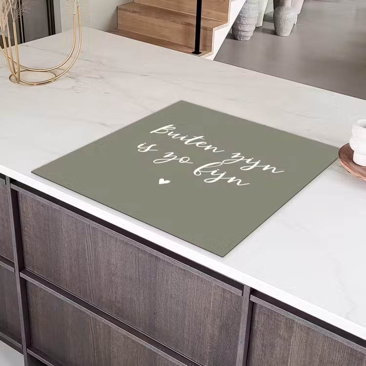 Tekst - Buiten zijn is zo fijn - Zomer - Spreuken Inductie beschermer vinyl 3mm middel -sfeer8