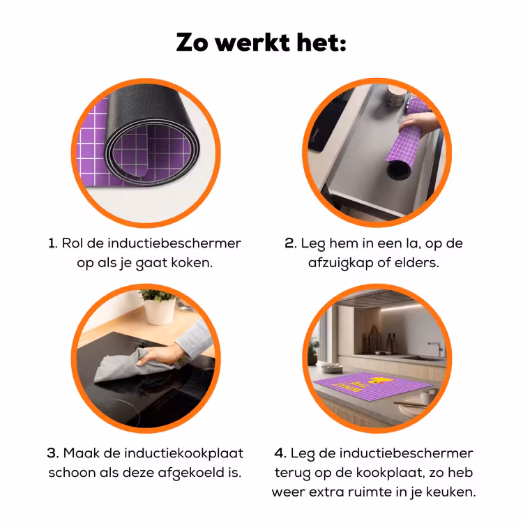 Tekst - Eend - Paars Inductie beschermer vinyl 3mm klein -zzzzzzz-td-werking