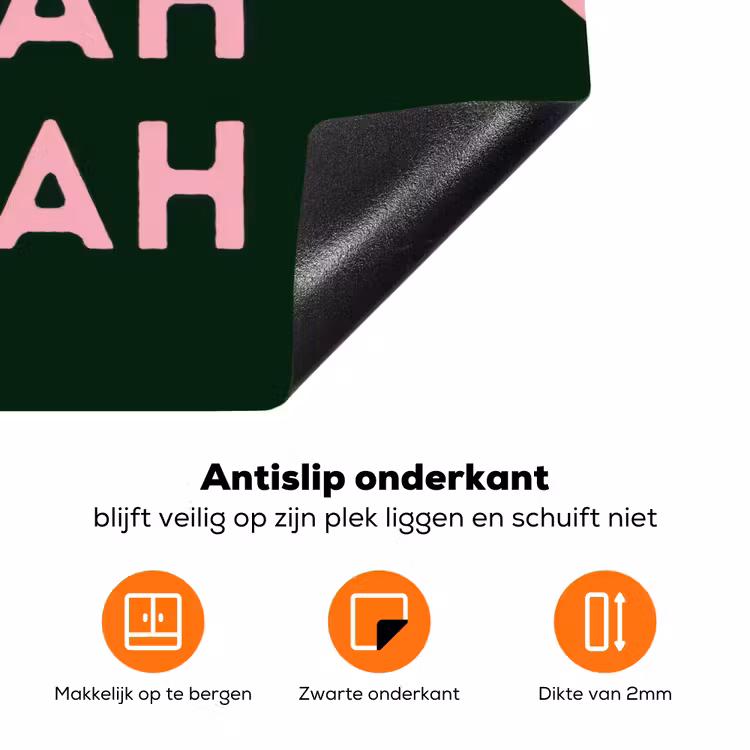 Tekst - Grafisch - Groen - Schaduw Inductie beschermer vinyl 3mm klein -zzzzzzz-td-onderkant