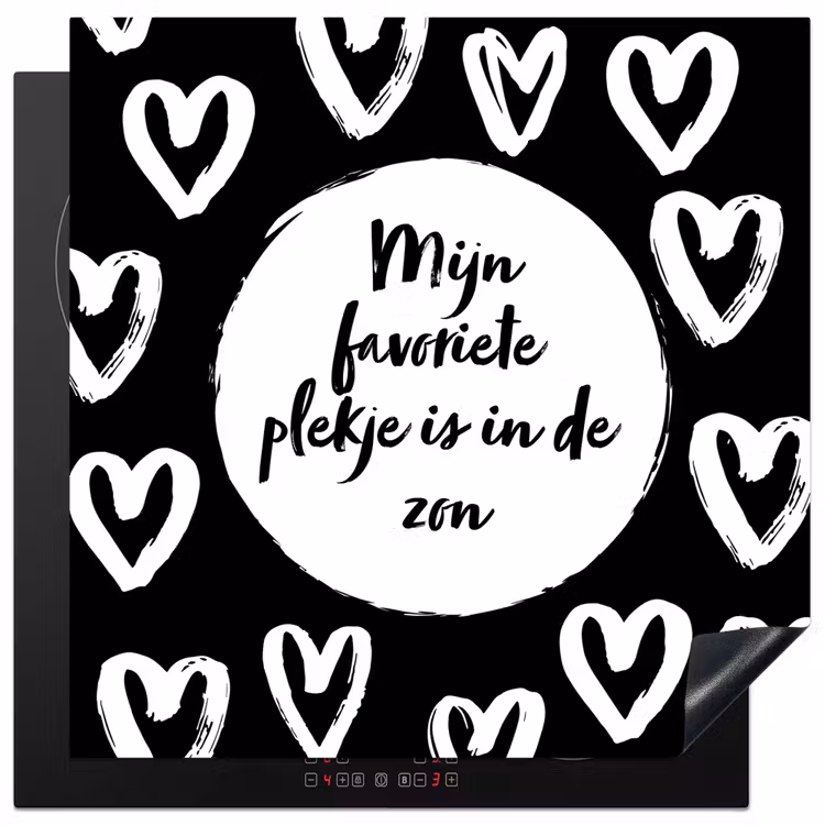 Tekst - Mijn favoriete plekje is in de zon - Quotes - Zomer - Zon Inductie beschermer vinyl 3mm middel -3d