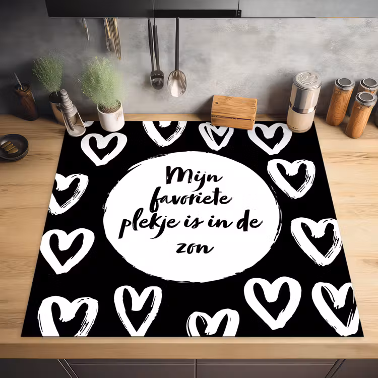 Tekst - Mijn favoriete plekje is in de zon - Quotes - Zomer - Zon Inductie beschermer vinyl 3mm middel -sfeer5