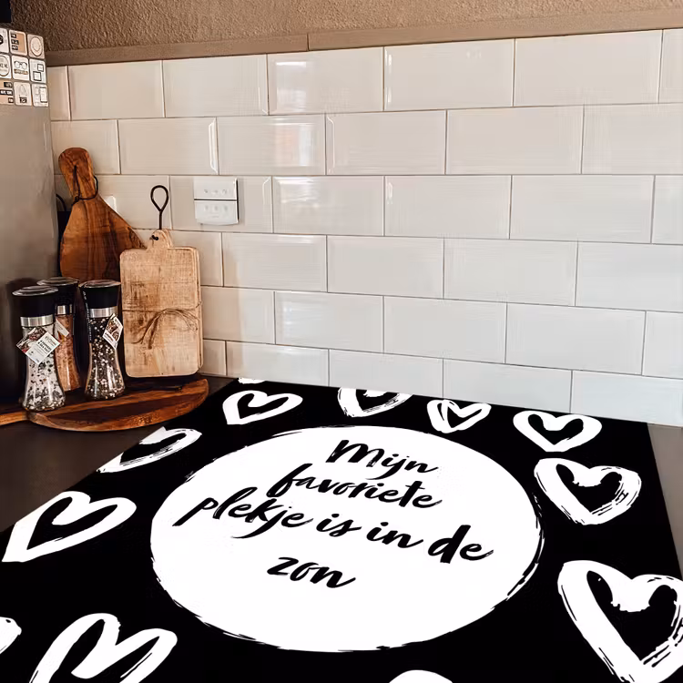 Tekst - Mijn favoriete plekje is in de zon - Quotes - Zomer - Zon Inductie beschermer vinyl 3mm middel -sfeer3