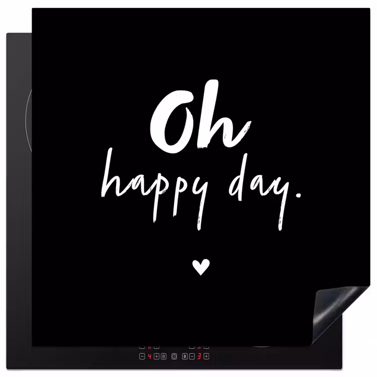 Tekst - Oh happy day - Zomer - Quotes Inductie beschermer vinyl 3mm middel -3d