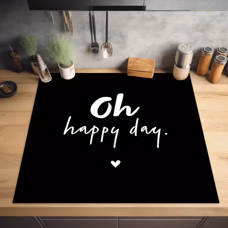 Tekst - Oh happy day - Zomer - Quotes Inductie beschermer vinyl 3mm middel -sfeer5