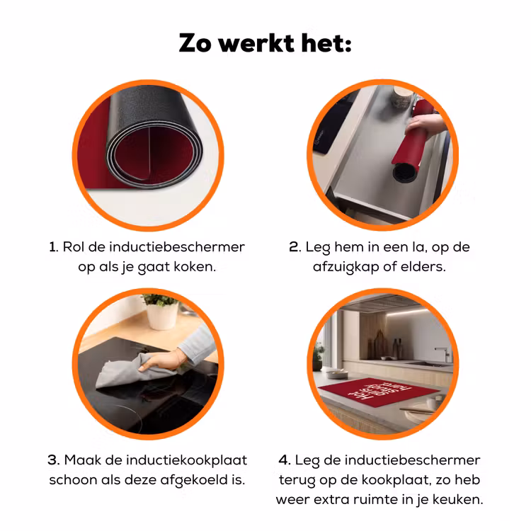 Tekst - Studie - Motivatie - Modern - Rood Inductie beschermer vinyl 3mm klein -zzzzzzz-td-werking
