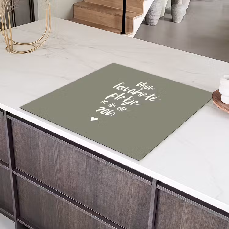 Tekst - Zon - Mijn favoriete plekje is in de zon - Spreuken - Zomer Inductie beschermer vinyl 3mm middel -sfeer8