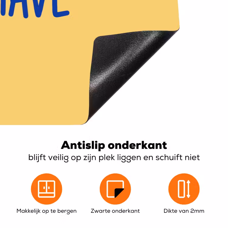 Tekst - Zon - Zomer - Modern - Geel Inductie beschermer vinyl 3mm klein -zzzzzzz-td-onderkant