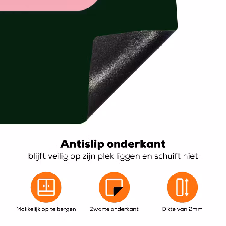 Tekstwolk - BLAH BLAH BLAH - Roze Inductie beschermer vinyl 3mm klein -zzzzzzz-td-onderkant