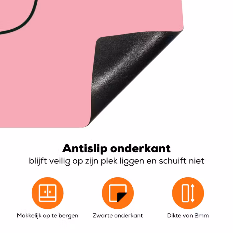 Tekstwolkje - BLAH BLAH BLAH - Roze Inductie beschermer vinyl 3mm klein -zzzzzzz-td-onderkant