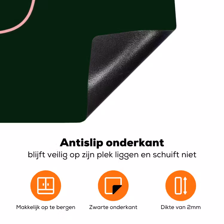 Tekstwolkje - Donkergroen - BLAH BLAH BLAH Inductie beschermer vinyl 3mm klein -zzzzzzz-td-onderkant