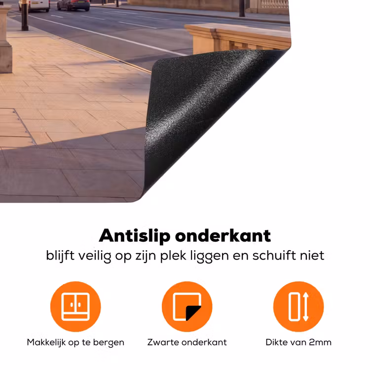 Telefooncel - Rood - Londen - Stad - Architectuur Inductie beschermer vinyl 3mm klein -zzzzzzz-td-onderkant