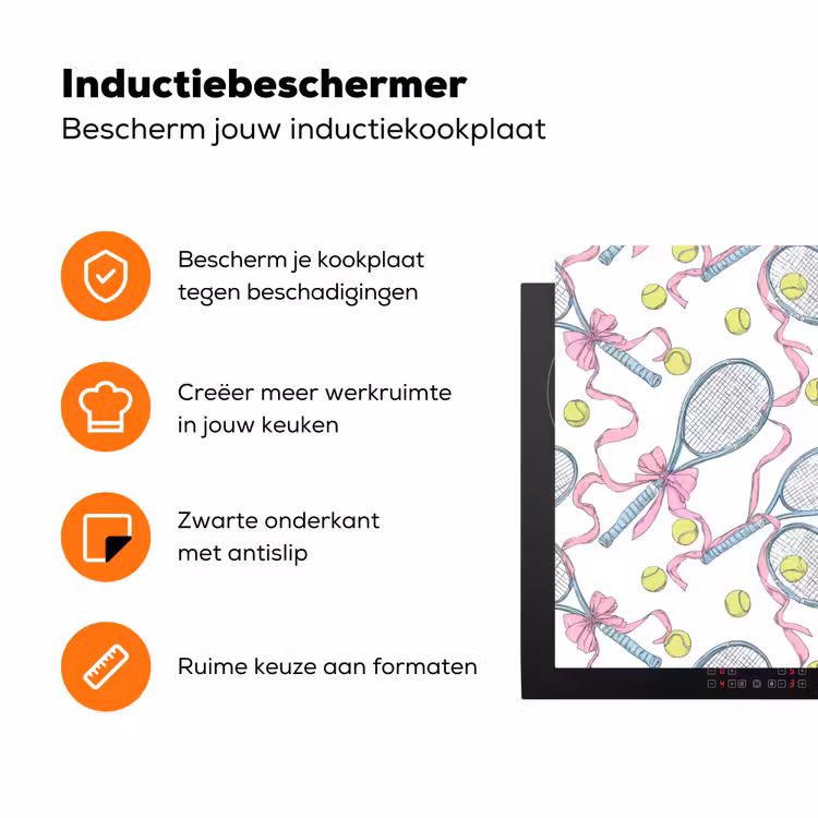 Tennis - Strikken - Kleurrijk Inductie beschermer vinyl 3mm klein 276 -zzzzzzz-td-ups