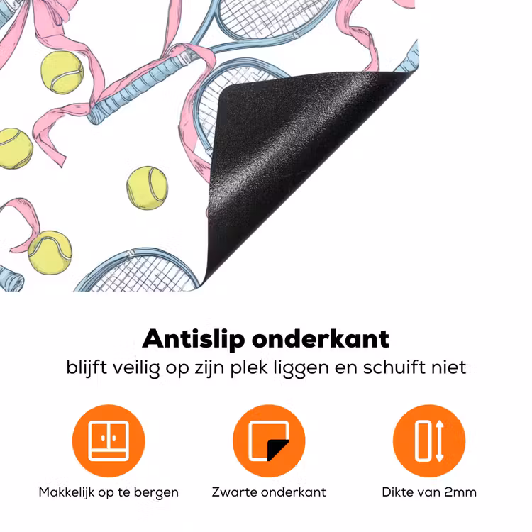 Tennis - Strikken - Kleurrijk Inductie beschermer vinyl 3mm klein 276 -zzzzzzz-td-onderkant
