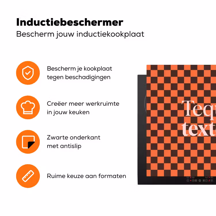 Tequila texted you - Glas - Vierkanten - Oranje Inductie beschermer vinyl 3mm klein -zzzzzzz-td-ups