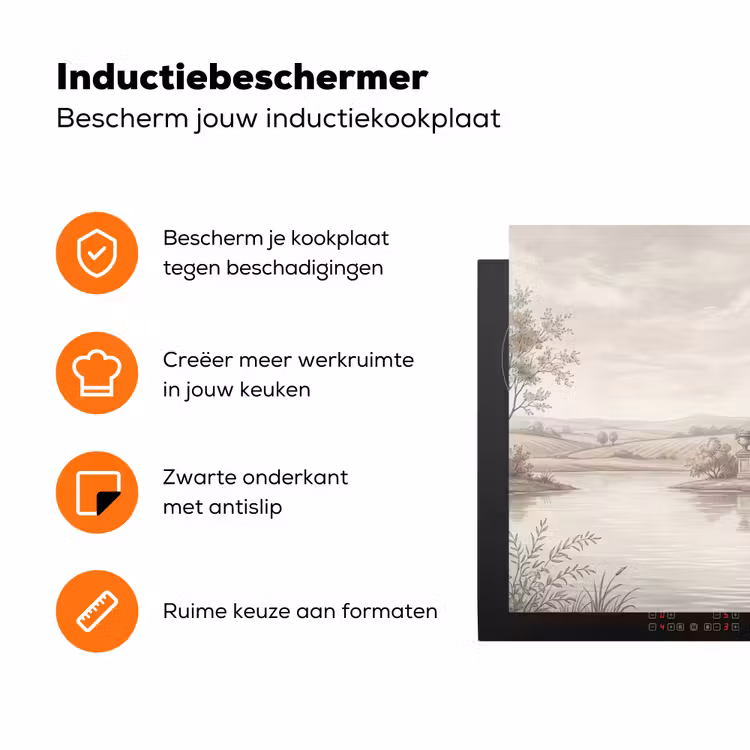 Terras - Water - Natuur - Landschap Inductie beschermer vinyl 3mm klein -zzzzzzz-td-ups