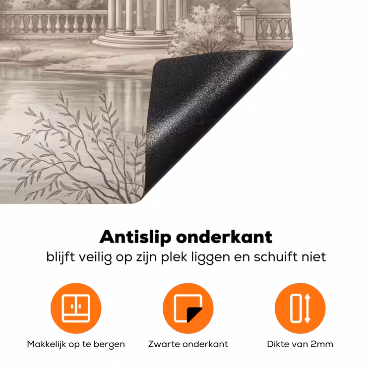 Terras - Water - Natuur - Landschap Inductie beschermer vinyl 3mm klein -zzzzzzz-td-onderkant