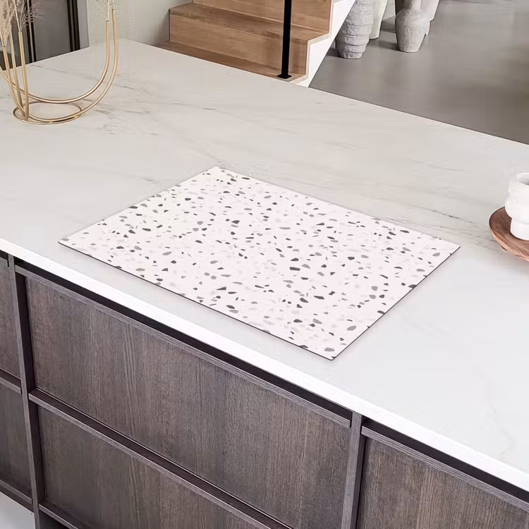 Terrazzo -  Patroon  -  Créme Inductie beschermer vinyl 3mm klein 276 -sfeer8