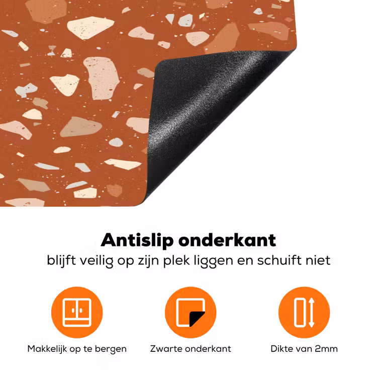 Terrazzo - Patroon - Klei Inductie beschermer vinyl 3mm klein 276 -zzzzzzz-td-onderkant