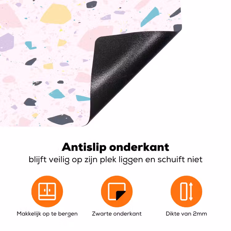 Terrazzo - Patroon - Zacht - Snoep Inductie beschermer vinyl 3mm klein 276 -zzzzzzz-td-onderkant