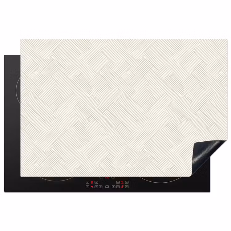 Textuur - Abstract - Beige Inductie beschermer vinyl 3mm klein 276 -3d