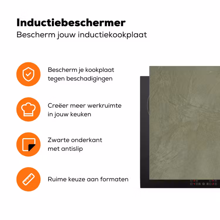 Textuur - Betonlook - Achtergrond - Modern - Groen Inductie beschermer vinyl 3mm klein -zzzzzzz-td-ups