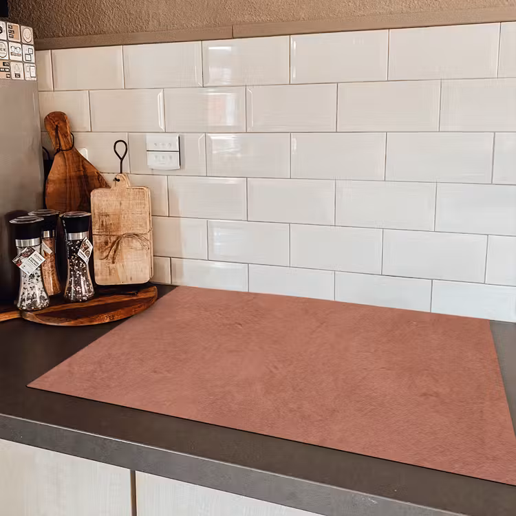 Textuur - Roodbruin - Grof - Modern Inductie beschermer vinyl 3mm klein -sfeer3