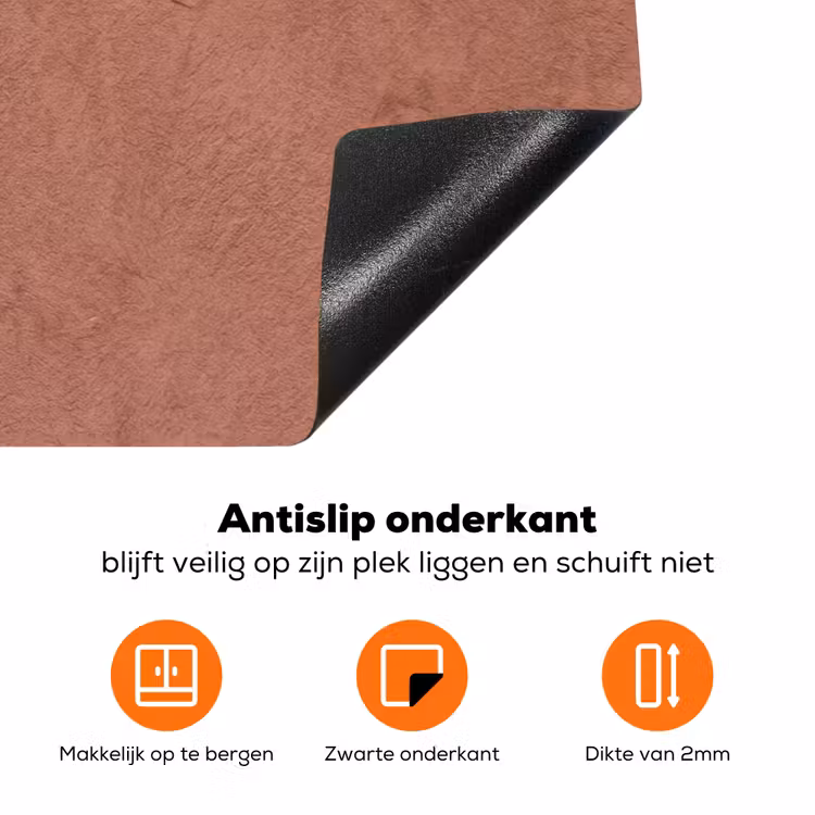 Textuur - Roodbruin - Grof - Modern Inductie beschermer vinyl 3mm klein -zzzzzzz-td-onderkant