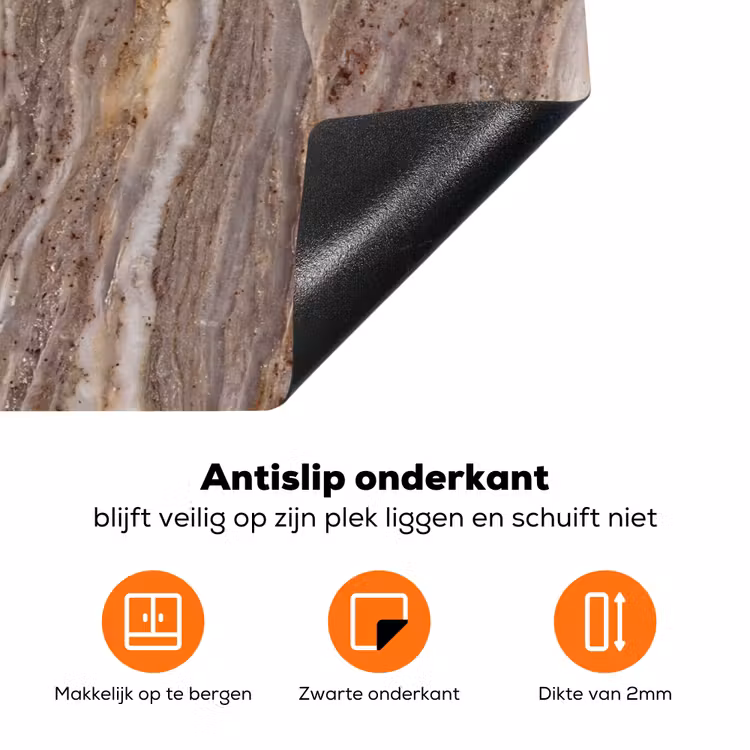 Textuur - Steen - Abstract - Beige Inductie beschermer vinyl 3mm klein -zzzzzzz-td-onderkant