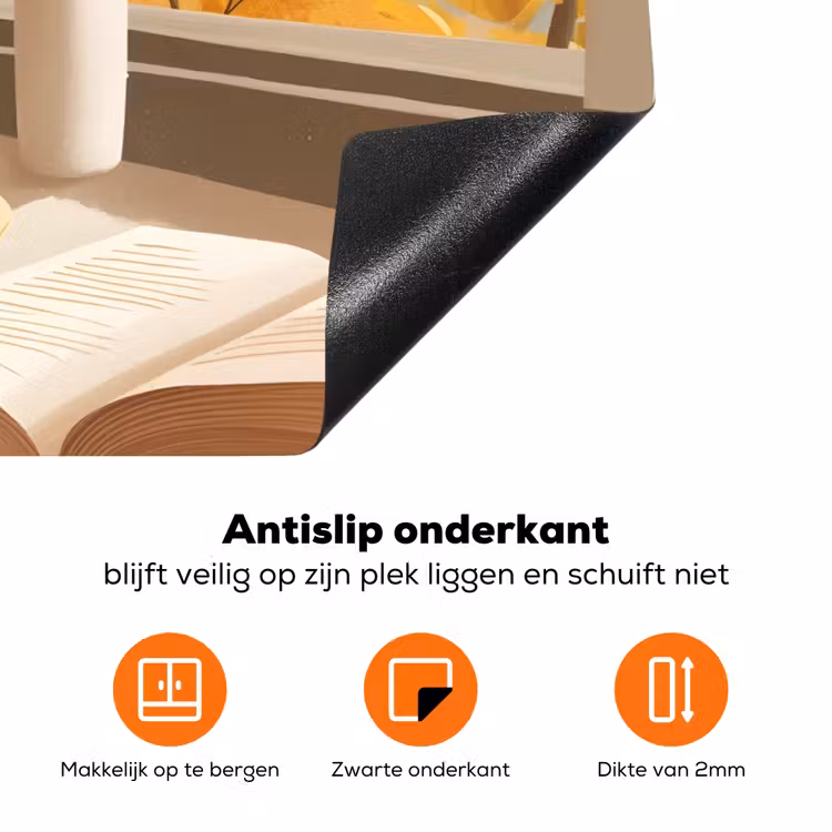 Thee - Boek - Thee - Herfst Inductie beschermer vinyl 3mm klein -zzzzzzz-td-onderkant