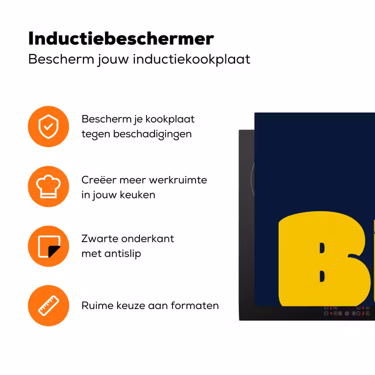Think big - Blauw - Geel Inductie beschermer vinyl 3mm klein -zzzzzzz-td-ups