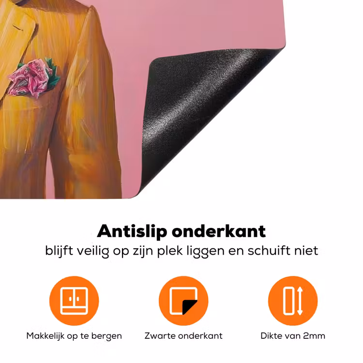 Tijger - Bril - Geel - Jasje Inductie beschermer vinyl 3mm klein -zzzzzzz-td-onderkant
