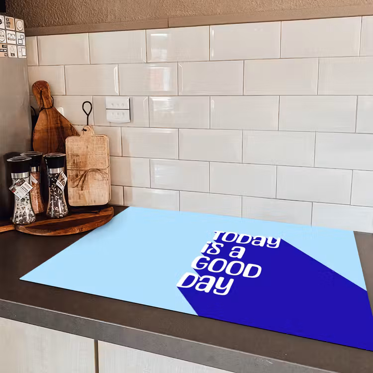 Today is a good day - Blauw - Schaduw Inductie beschermer vinyl 3mm klein -sfeer3