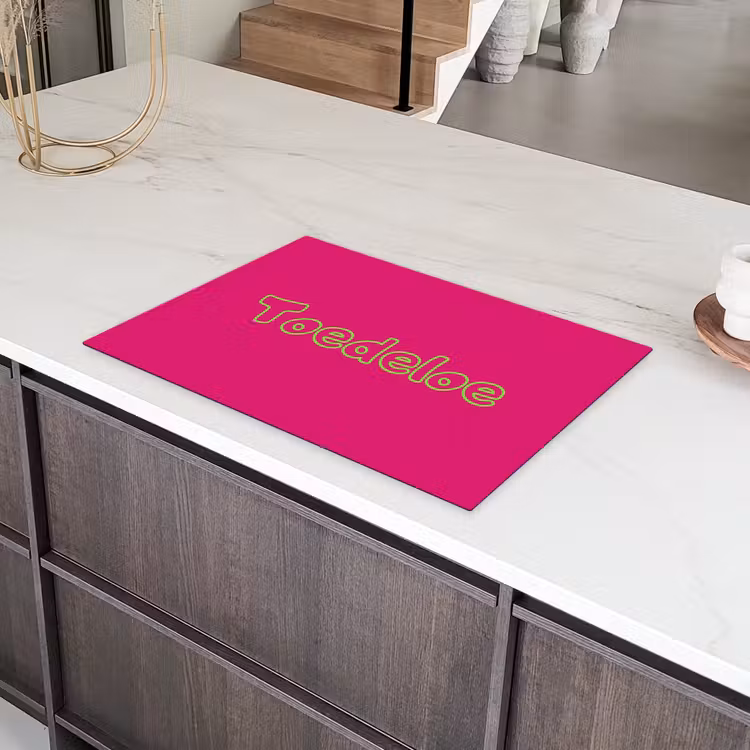 Toedeloe - Groen - Roze Inductie beschermer vinyl 3mm klein -sfeer8