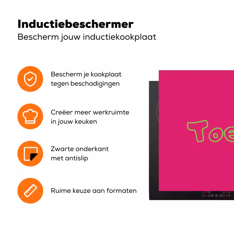 Toedeloe - Groen - Roze Inductie beschermer vinyl 3mm klein -zzzzzzz-td-ups