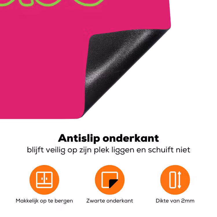 Toedeloe - Groen - Roze Inductie beschermer vinyl 3mm klein -zzzzzzz-td-onderkant