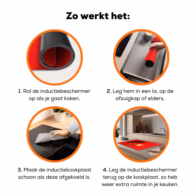 Tomaat - Rood - Hart Inductie beschermer vinyl 3mm klein -zzzzzzz-td-werking