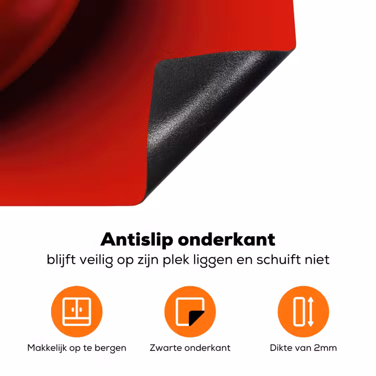 Tomaat - Rood - Hart Inductie beschermer vinyl 3mm klein -zzzzzzz-td-onderkant