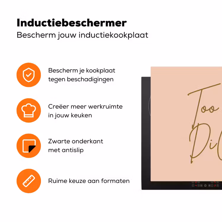 Too old for dicaprio - Roze - Groen Inductie beschermer vinyl 3mm klein -zzzzzzz-td-ups